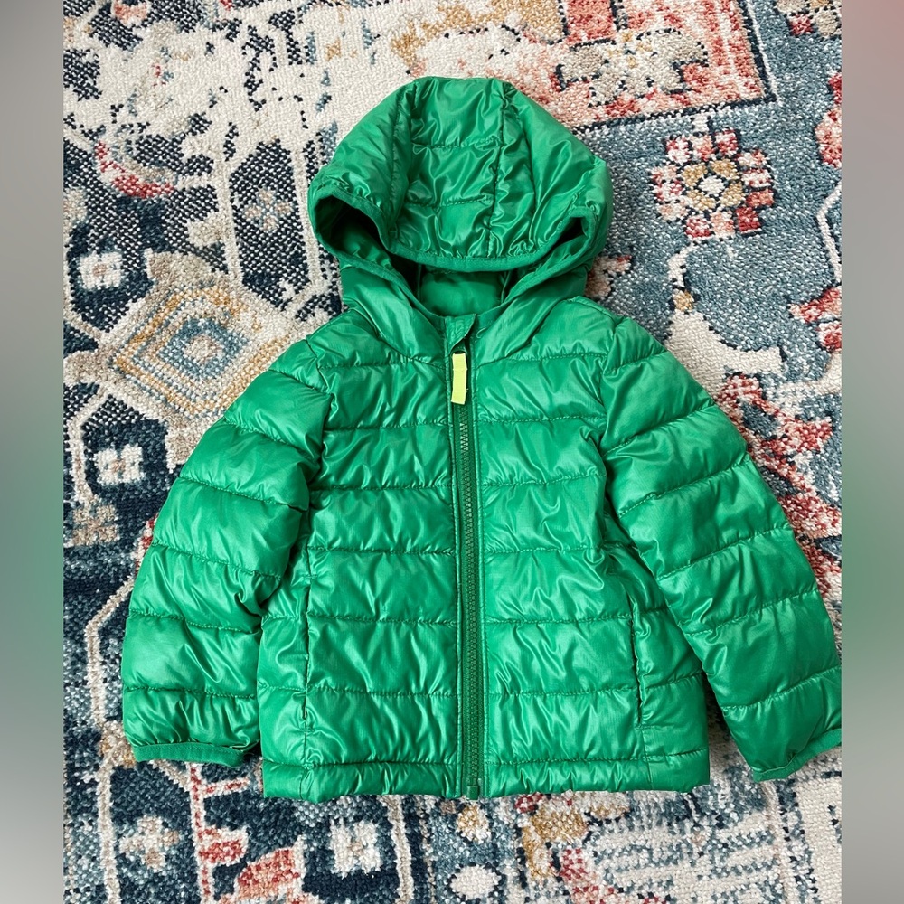 Kids Green Lightweight Puffer Jacket